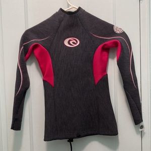 NWT Wetsuit Jacket 1 mm RIPCURL Pink/Black/Gray G-Bomb  - Petite 0,2,4 or Girls